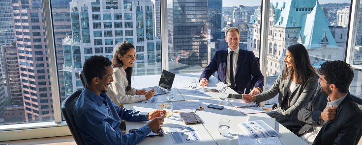 Picture of people on a meeting in an office
