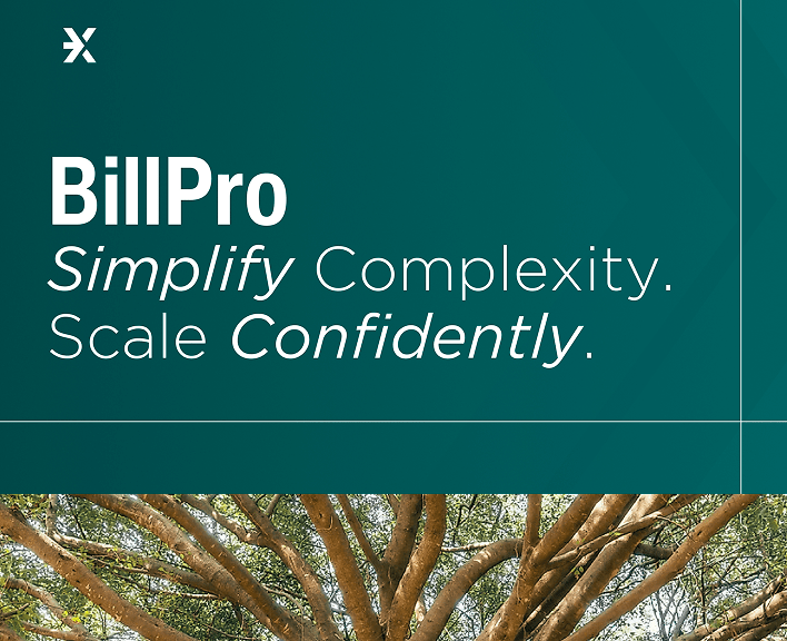 Picture of the BillPro brochure, showing modern billing features for institutional wealth management firms.