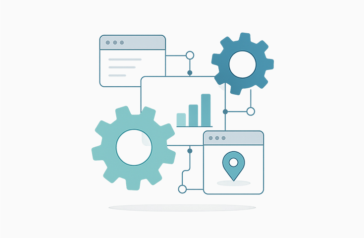 Image showing several websites, representing one of SMartX's goals, Connect Ecosystems, which helps to connect easily and integrate with existing technology.