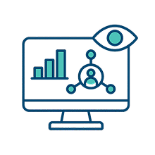 Image with a computer screen showing data