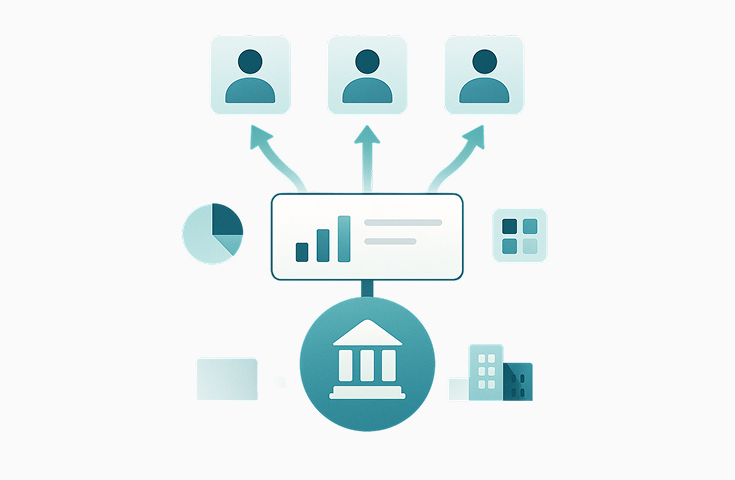 Image of delegating data and information tasks within a team