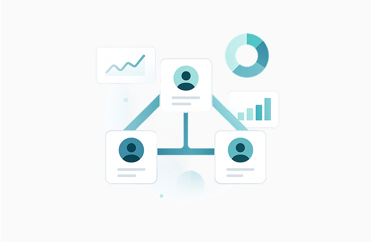 Triangle joining 3 online profiles