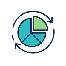Pie chart representing rebalancing