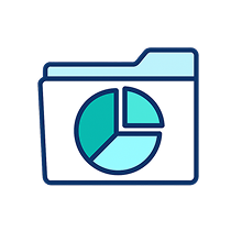 Folder icon containing a pie chart, representing Sleeve-Level Portfolio Management