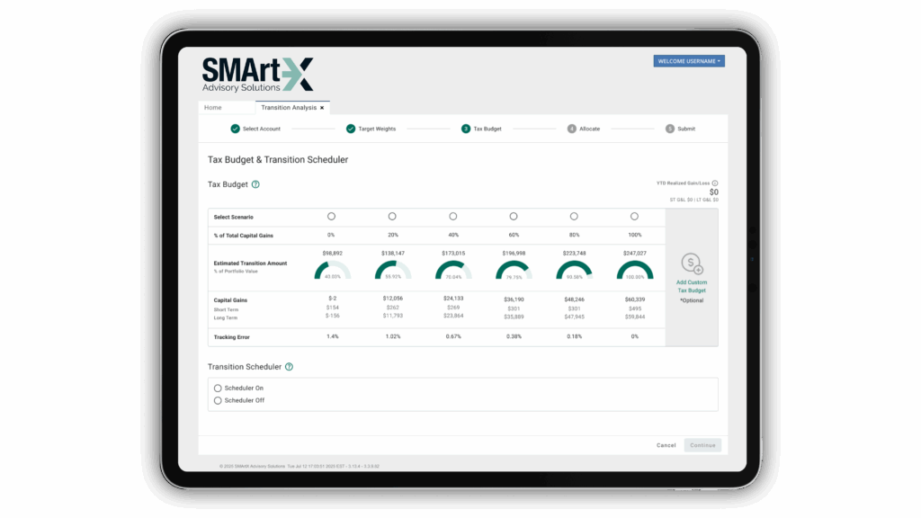 Tax Transition Scheduler